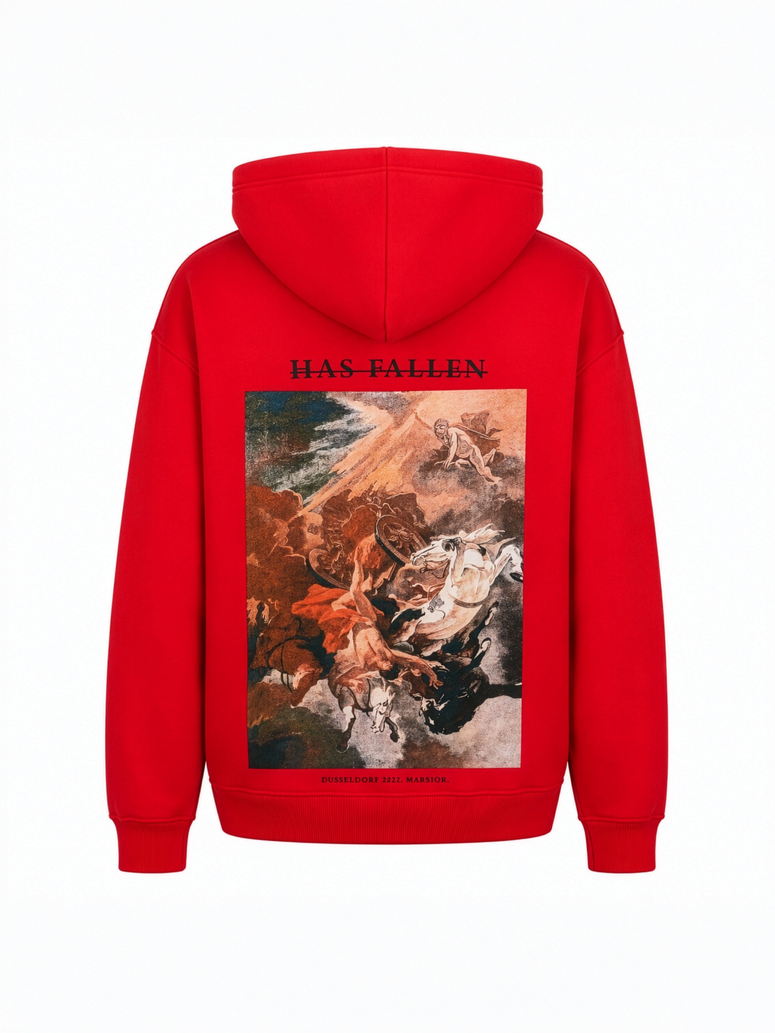 MARSIORSTUDIO. - FIERY RED HOODIE - 'FALLEN'