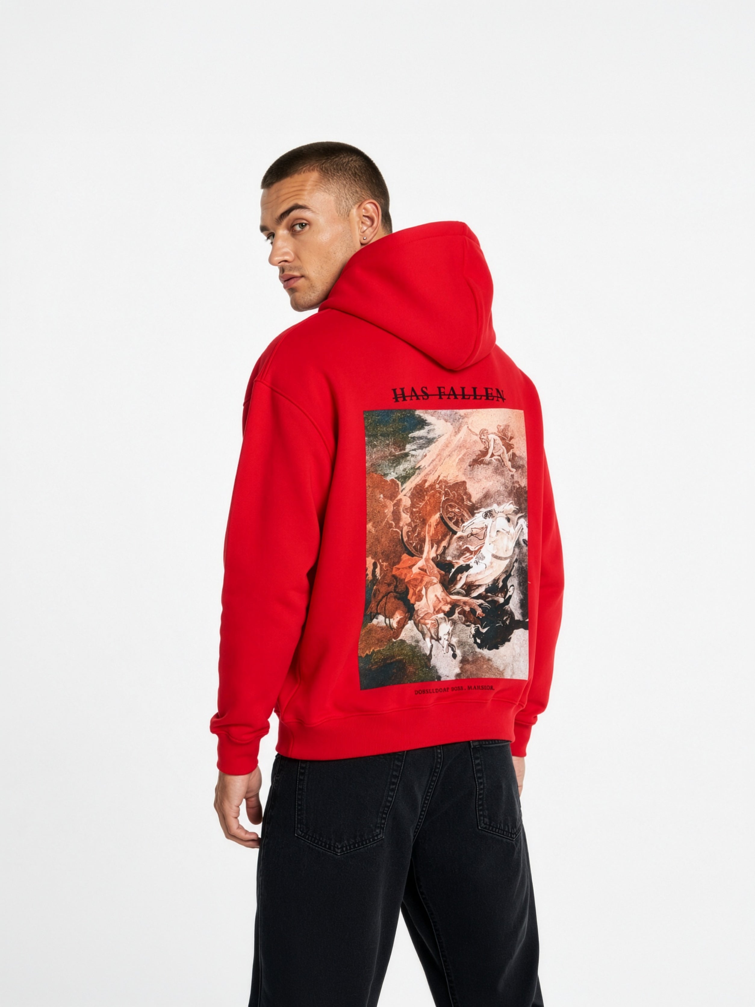 MARSIORSTUDIO. - FIERY RED HOODIE - 'FALLEN'